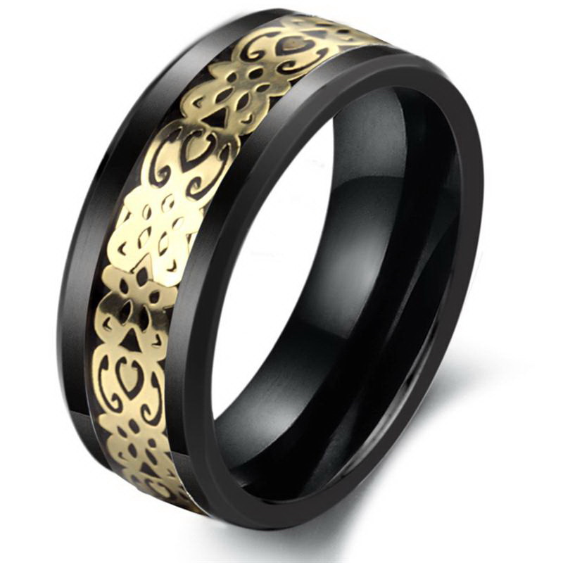 Black Classic Carbon Fiber Ceramic Rings for Men Full Size 6 7 8 9 10 ...