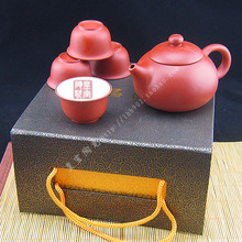 5pcs Tea set Gift Elegant Chinese Ceramic cups Purple sand ceramic set 5 purple kung fu