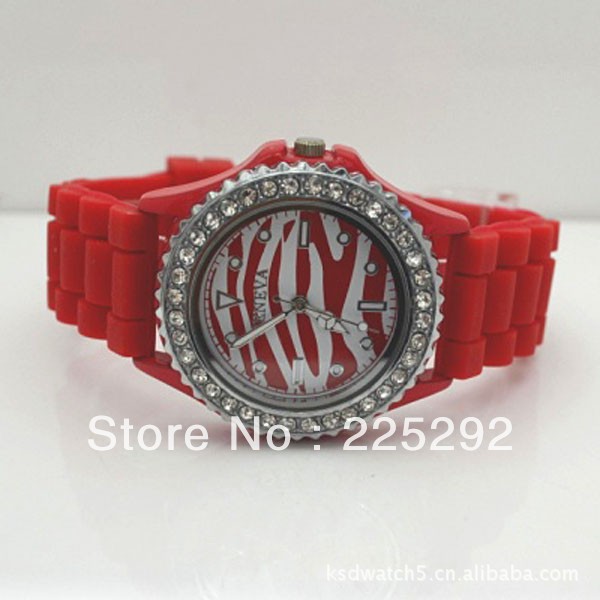 Free Shipping 5pcs wholesale Geneva Ladies Students boy girl gift Watches 100 Silicone Strap Jewelry Quartz