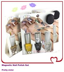 FREE SHIPPING 7ml / bottle + 30 colors available 3pcs per set Magnetic Nail Polish With Magnet Slice ITEM NO.1204179(China (Mainland))
