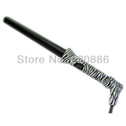 Zebra Hair Curling Wand Conical Hair Curling Iron GIC-HC219 Dual Voltage 110v-240v + free hair clips + Free Shipping(China (Mainland))