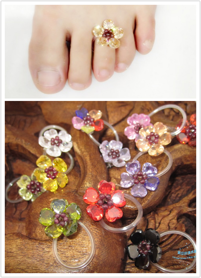 Fashion Lady s Cute Toe Ring For Women Foot Ring Of Flower Crystal Toes Rings Cubic