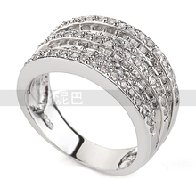 Beautiful and Classic and Quality 18K White Gold Plated CZ Dianond Wedding Ring