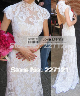 2014 свадебное платье сексуальная открытой спиной длинный шнурок свадебное платье модный brideslmaid платье белый красный цвет Availabal леди платье