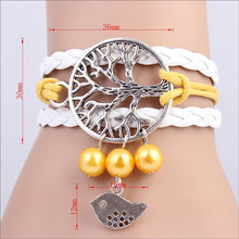 2014 Multilayer Braided Bracelets Vintage Owl Harry Potter wings infinity bracelet Multicolor woven leather bracelet Bangle