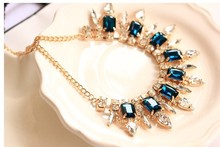 2015 New 4 Colors Factory wholesales Fashion Western statement elegant Punk Rinestones choker Pendant Chain necklace