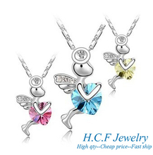 2015 New style Wholesale price Crystal jewelry special off 40 crystal trainee Cupid heart angel heart