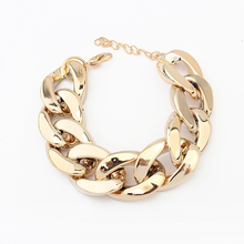 Fashion Jewelry Temperament Luxury Gold Silver Bronze Color Major Suit Coarse Chain Simple All match Necklaces