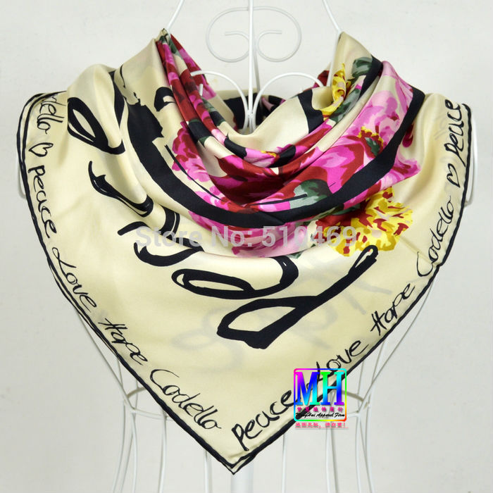 2014 Chritsmas Gift Ladies's Purple Mulberry Silk Twill Scarf Printed,Fashion Hot Sale Brand
