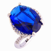 Free Shipping Wholesale Oval Cut Sapphire Quartz White Sapphire 925 Silver Ring Size 7 8 9 10 New Design Fashion Popular Jewelry