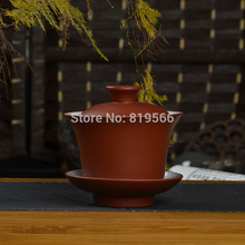hot sale purple clay Glaze gaiwan 125ml chinese yixing ceramic kung fu tea set zisha cups