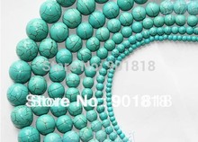Turquoise beads 4/6/810/12/14/16 mm Round stone Jewelry Beads Loose Strand 40cm/strand.Free shipping