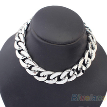 Min. 1pc Golden Silver Color Aluminium Chunky Chic Curb Chain Choker Anklet Foot Bangle Bracelet Necklace for Party Sexy Dress