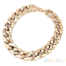 Fashion Jewelry statement necklace Punk Style Cut Link Shiny Chain Choker Necklace 038Y