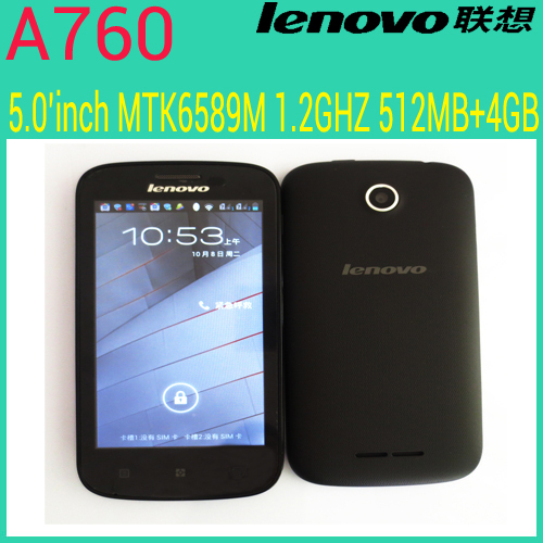 Original Lenovo A760 Qualcomm quad core mobile phone 4 5 854 480 screen 1GB RAM 4GB