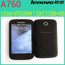 Original Lenovo A760 Qualcomm quad core mobile phone 4.5″ 854*480 screen 1GB RAM 4GB Android 4.1 5.0mp GPS Russia multi language