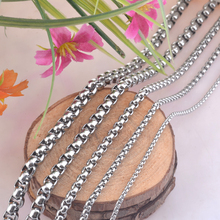 2 6mm 45 100cm round 316L stainless steel necklaces silver color stylish chains jewelry for men