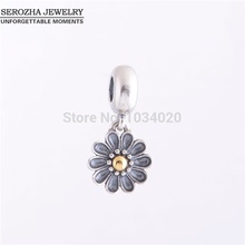 925 Sterling Silver Screw Dangle Charm Bead Flower CZ Bead Compatible With Pandora Style Bracelet Bead