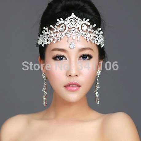 2015 Free Shipping Czech Crystal Frontlet Tiara Bridal Hair Accessories Hair Jewelry Wedding Jewelry Wedding Accessories