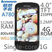Original   Lenovo A780 Multi language Mobile phone 4.0TFT 800×480 MSM7227A Single-core1G 512MBRAM 4GROM  Android2.3 3.2MP