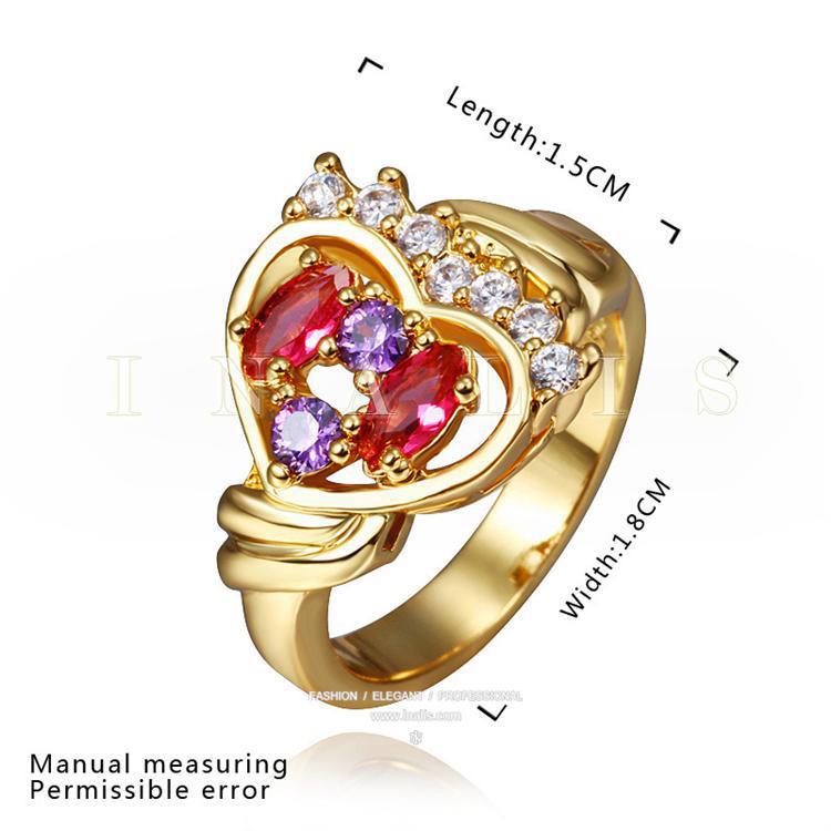 Beautiful Girl Series Fashion big girl heart shaped Rhinestone ring for women gift white purple red