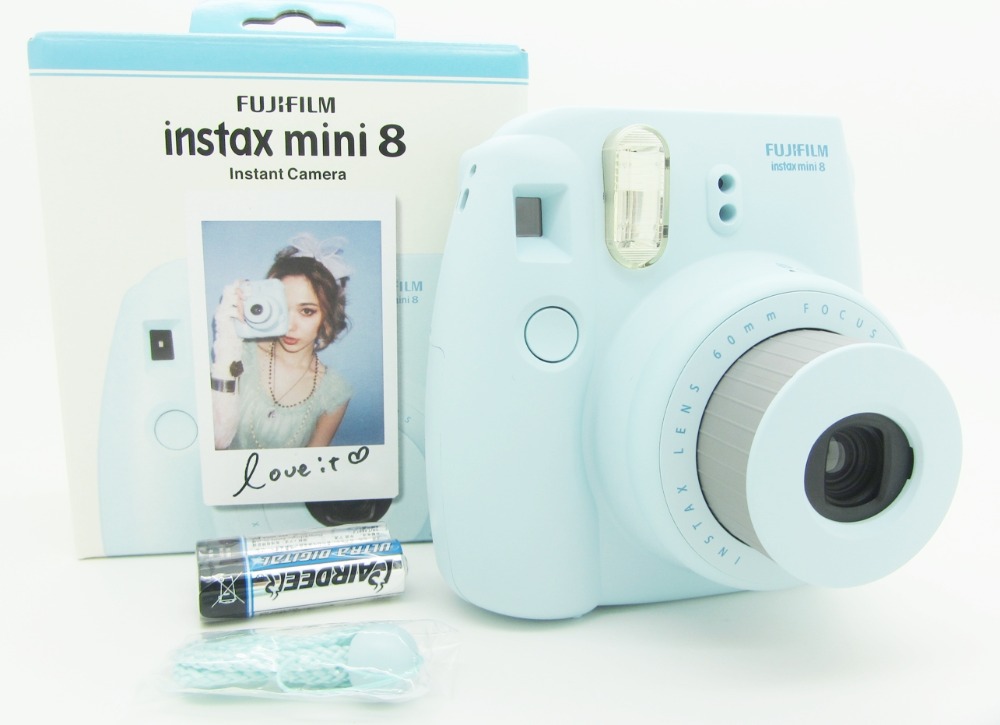 Fujifilm Instax Mini 8 Instant Film Photo Polaroid Camera Yellow Blue White Black Pink Free Shipping