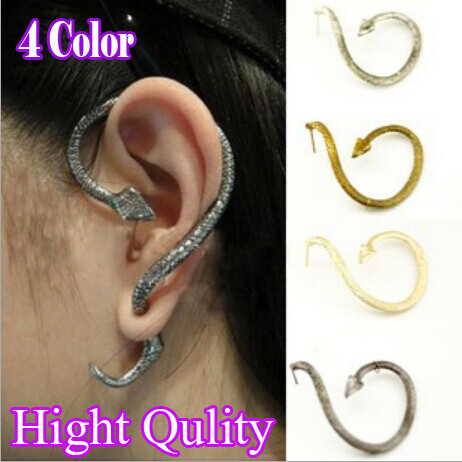 Free Shipping 4 Color Trendy Women Acrylic Hot Sale Fashion Serpiform Stud Earring Snake Earrings for