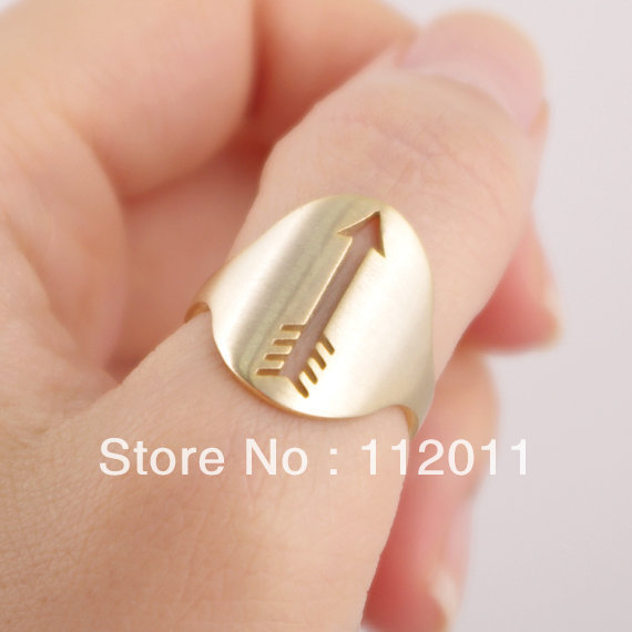 2015 Charm 18K Gold Plated Knuckle Rings Exquisite Romantic Cupid Arrow Ring Women Men Jewelry