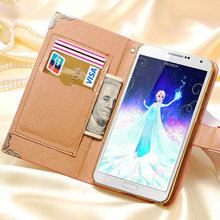 NOTE3 Bling Wallet Leather Case For Samsung Galaxy Note 3 III N9000 Luxury Phone Bag Rhinestone