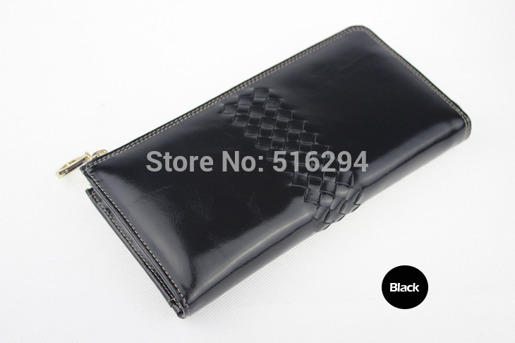 2014 New Arrival Weave Design Genuine Leather Wallet Lady Long Section Clutch Purse Gift for woman
