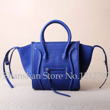 2014  Autumn New Women Faux Lychee Leather Solid Color Zipper Tassel Smiley Tote Bag,Smile Face Purse Luxury Classic Item* 002
