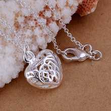 Free Shipping Silver pendant Necklace pendants pingente patek jewelry Stereo Heart necklace chain CP111