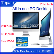 Dual Core 23.6" Intel Core CPU B940/980 All-in-one PC RAM 4GB HDD 500GB Desktop Computer All In One PC