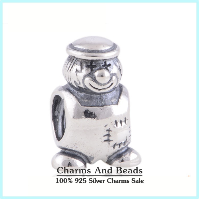 925 Sterling Silver Clown Thread Charm Beads For Charm Bracelets Jewelry Making Fits Pandora Style Bracelets