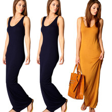 Women Summer Dress 2014 Tank Top Ankle Length Long Maxi Dress Ladies Celebrity Party Casual Dress Vestidos