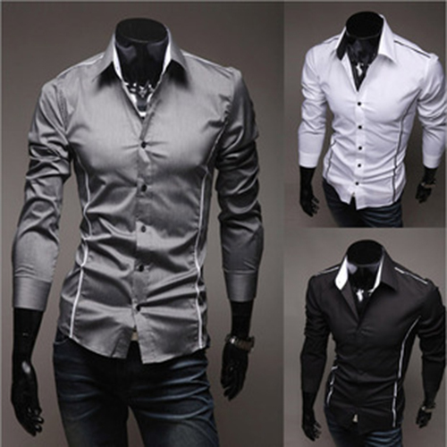 Free Shipping 2015 Hot Mens Shirts Men s dress Shirts Men s Casual Fit Stylish long