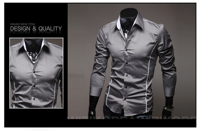 Free Shipping 2015 Hot Mens Shirts Men s dress Shirts Men s Casual Fit Stylish long