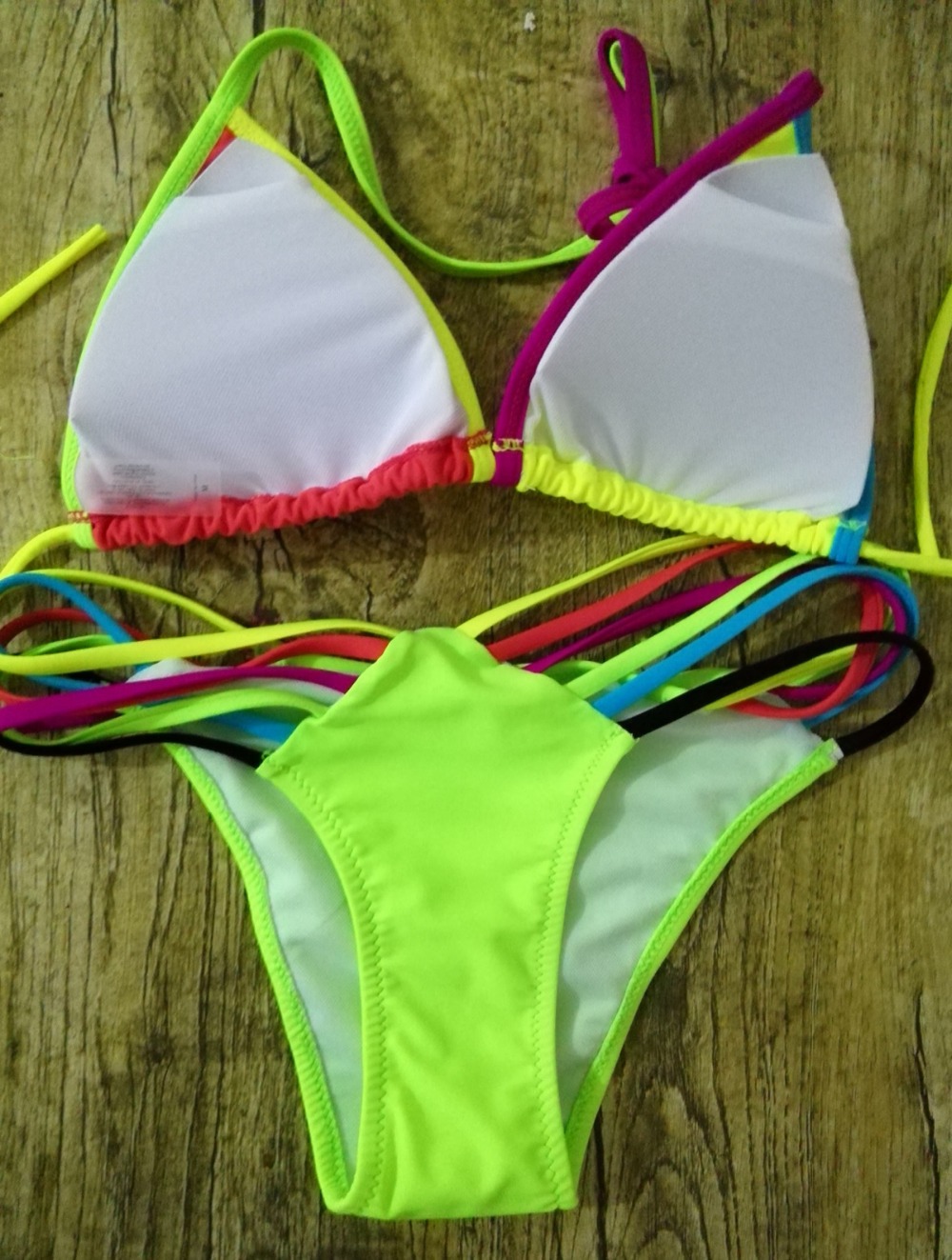 Купить сексуальная Трангл бикини strappy купальник неоновые цвета ...