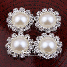  50pcs lot 20MM Factory Price Vintage Silver Plated Alloy Crystal Rhinestone Pearl Button For Baby