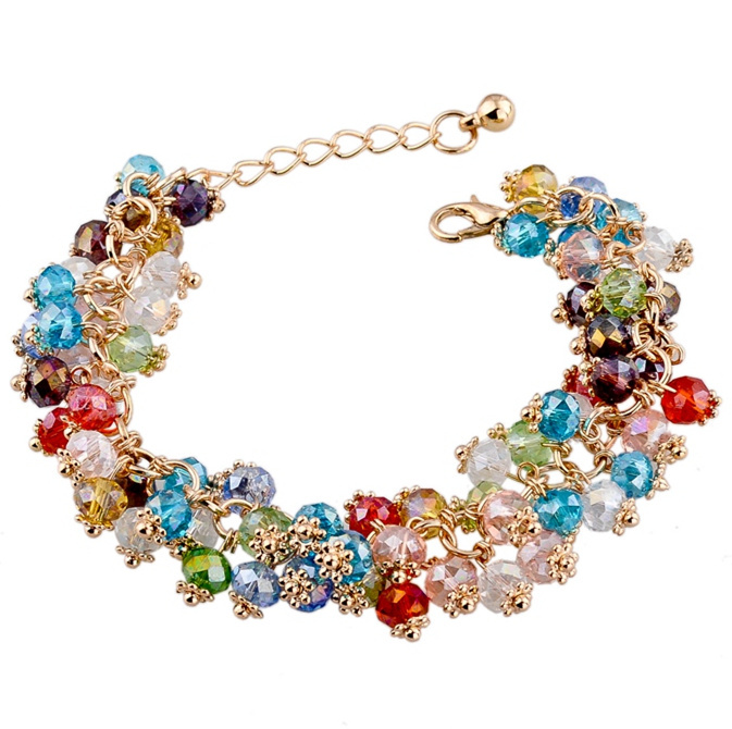 2015 Fashion Handmade Love Brand Charm Bracelets For Women Gold Plated Crystal Bracelet Jewelry Friendship Bracelets