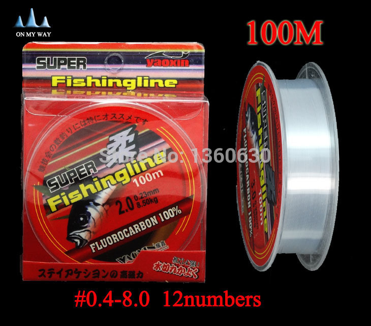 2015 new high quality Fishing Line Brand Super Strong 100m Fluorocarbon fishing line ocean boat rock