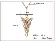 2015 fashion jewelry silver plated crystal chain necklace hobbit the Lord of the twilight star pedant