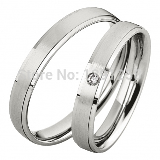 JH Cople Series 4mm Solid Genuine 14ct 14k White Gold Natural I1 Diamond Wedding Ring Couples