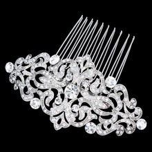 BELLA 2015 New Spring Elegant Flower Leaf Bridal Hair Comb Pin With Rhinestone Austrian Crystal Wedding