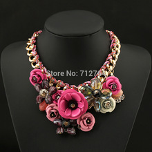 2014 fashion Shourouk  collar necklace & pendant chunky bubble pendant Flower choker Necklace statement jewelry women Whokesale