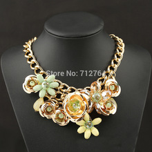 17Colors 2015 fashion collar chunky Choker Flower Statement Necklace jewelry women necklaces pendants Wholesale NA0090 