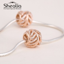 2014 new 14k rose gold plated pave cz crystal leaf charms beads 925 sterling silver jewelry