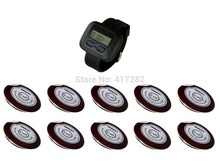 SINGCALL wireless calling pager systems for kitchen hotel waiter service 10 Bells and 1 receiver