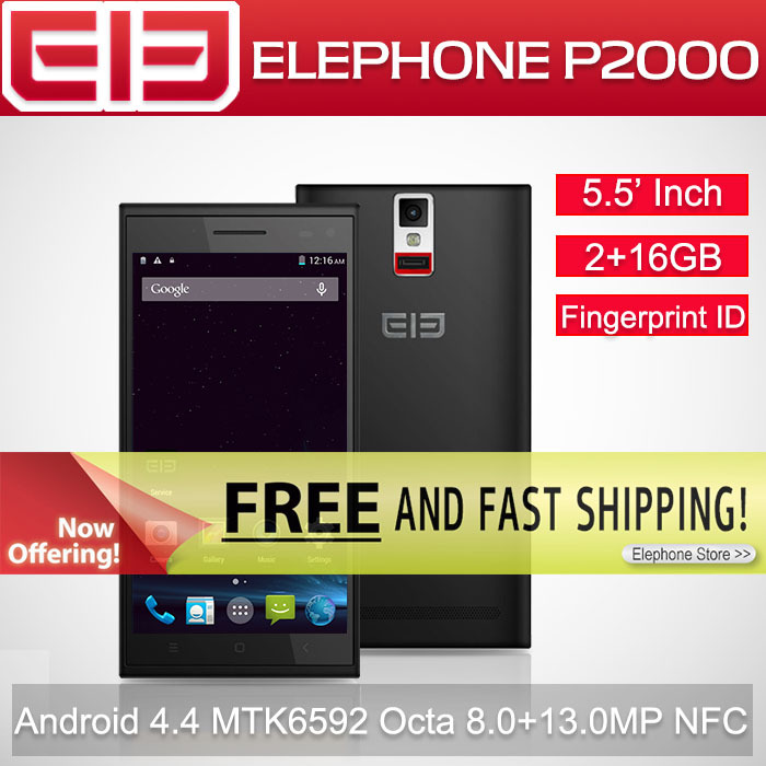 elephone p2000 smartphone Fingerprint identify NFC GPS 1280x720 3G 5 5 inch screen dual sim elephone