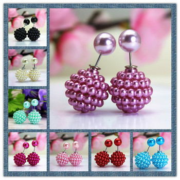 Хиты 2014 мода марка ювелирные изделия перлы двойника серьги стержня для женщин роскошные шамбалы бусины серьги бесплатная доставка